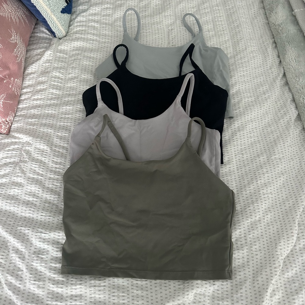 Bundle of 4 Built in Bra Workout Crop Tops